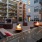 a fire pit in a courtyard