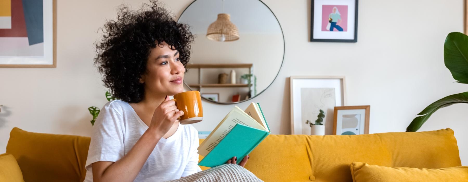 a person sitting on a couch